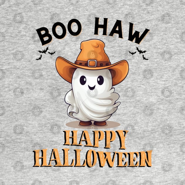 Boo Haw Ghost Funny Halloween Cowboy Western Ghoul by starryskin